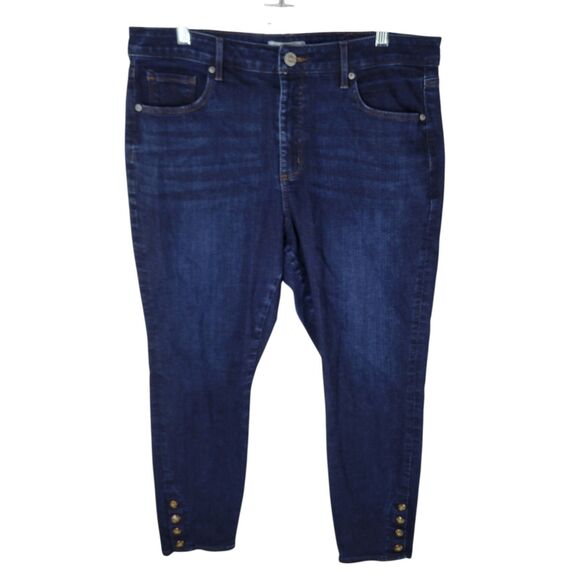 LOFT Womens Size 14 Blue Solid Curvy Skinny Jeans - Picture 9 of 11